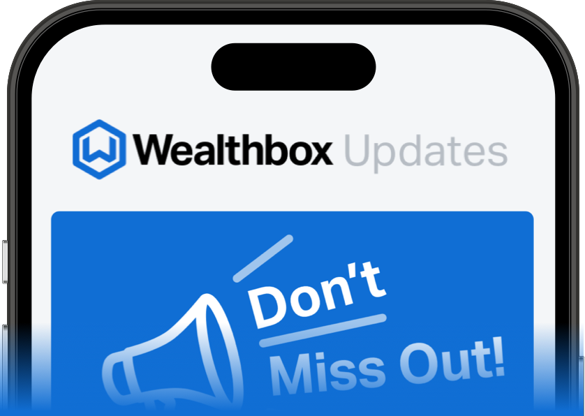 Wealthbox newsletter email on an iPhone 14.