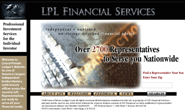 Homepage of LPL Financial