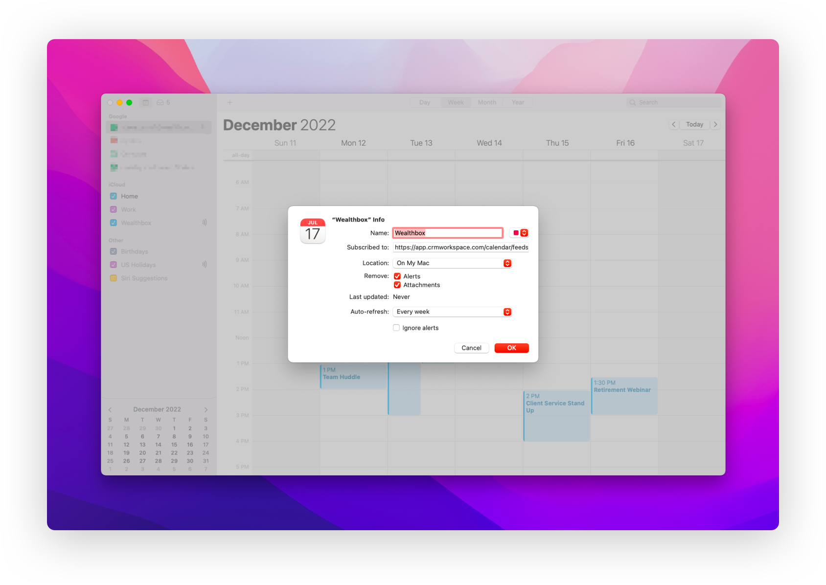 Get Started with Wealthbox + Apple Calendar