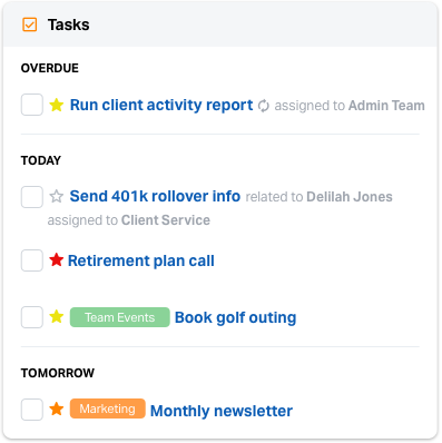 Tasks Widget