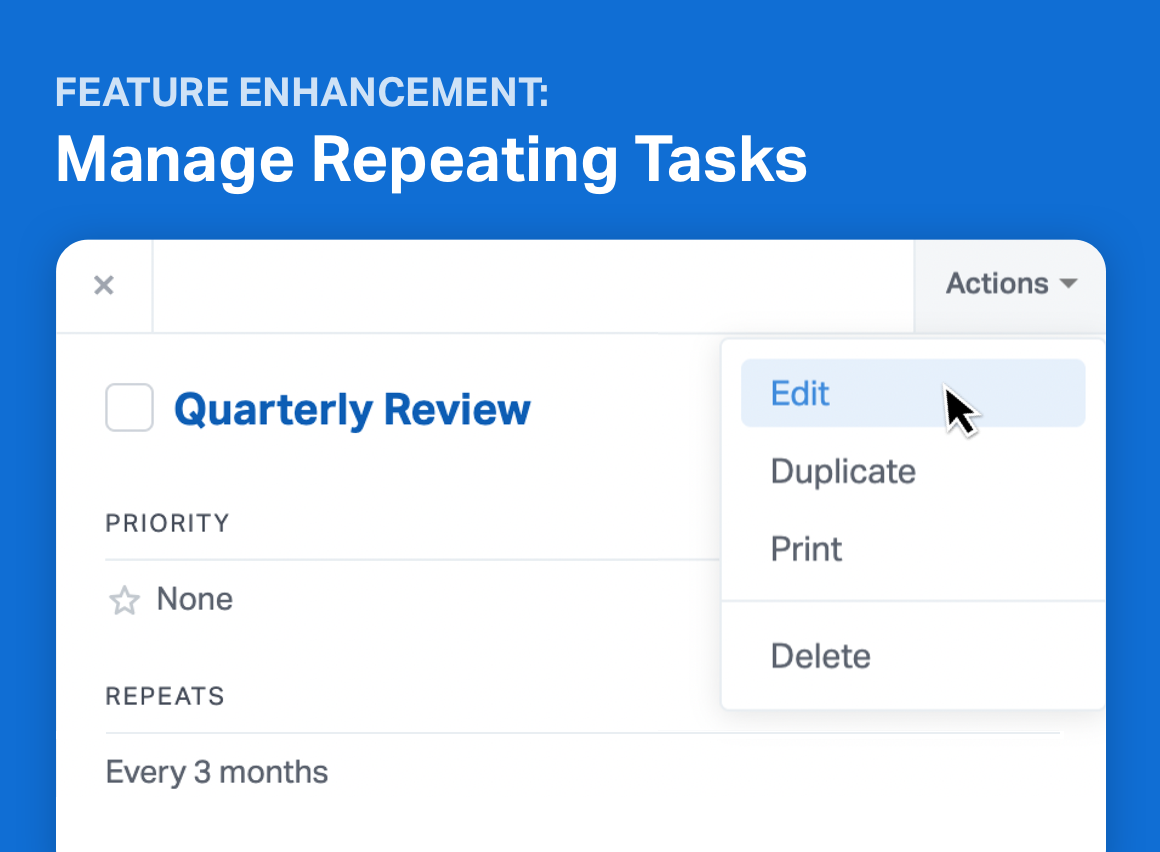 Manage Repeating Tasks in Wealthbox