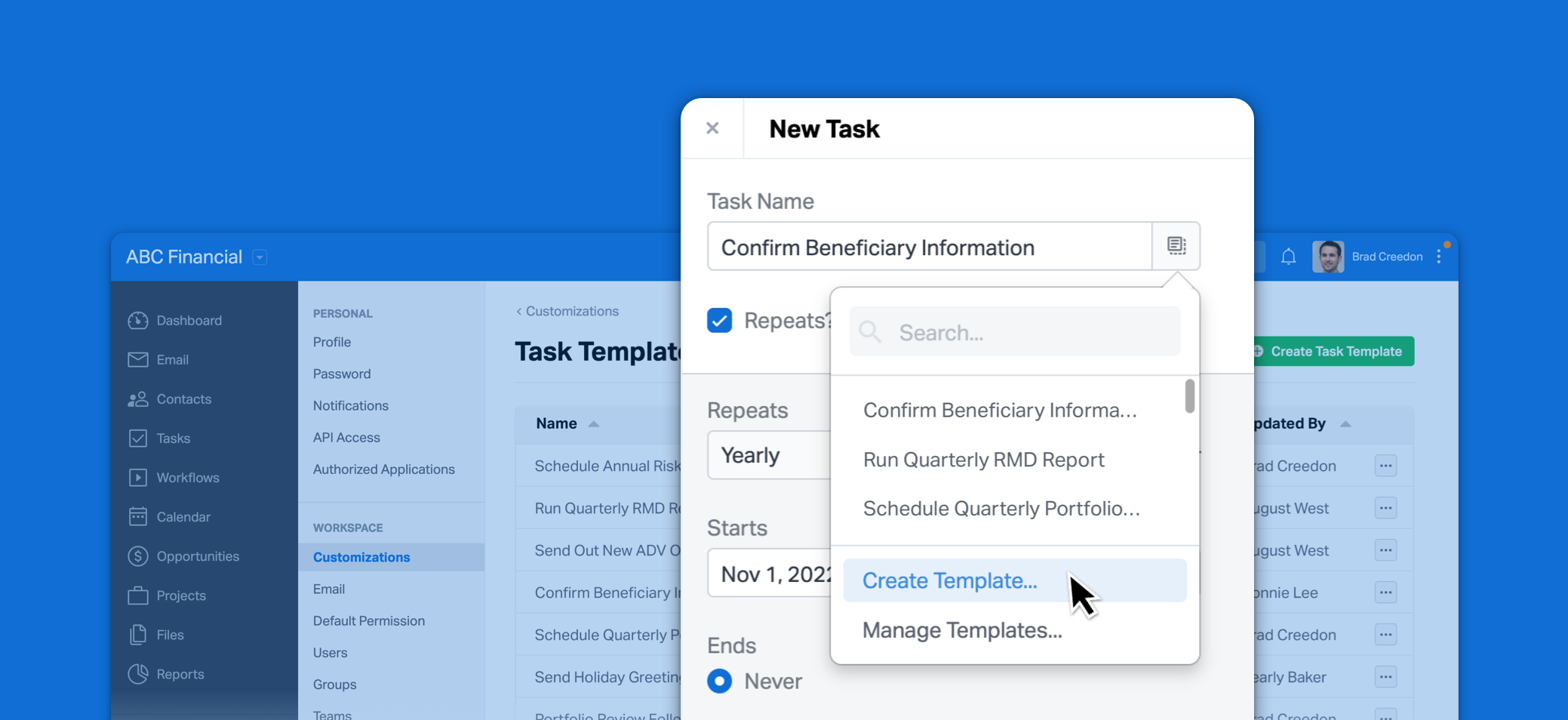 New Feature: Task Templates