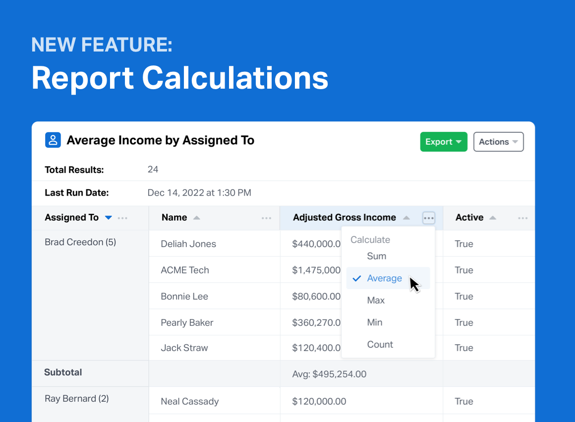 New Feature: Report Calculations