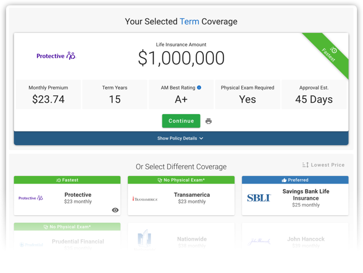 Plan comparisons dashboard in BackNine