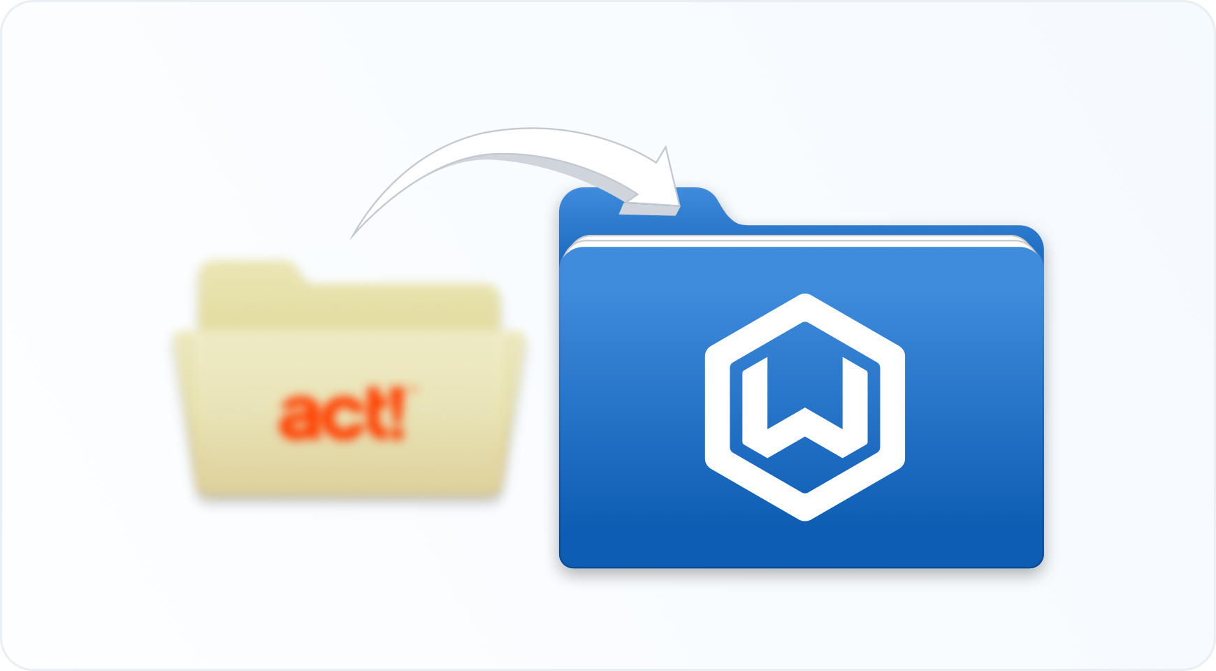 Image of folders representing the easy data migration from Act! CRM to Wealthbox