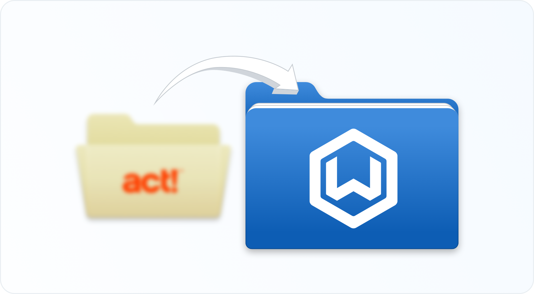 Image of folders representing the easy data migration from Act! CRM to Wealthbox