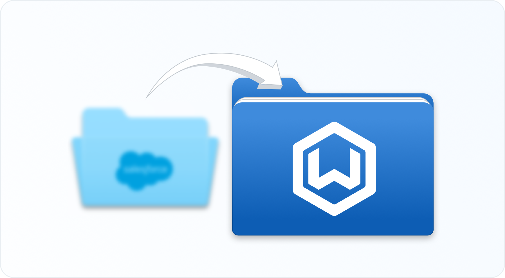 Image of folders representing the easy data migration from Salesforce CRM to Wealthbox