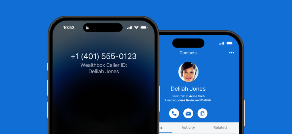 Caller ID for the iOS Wealthbox mobile app.