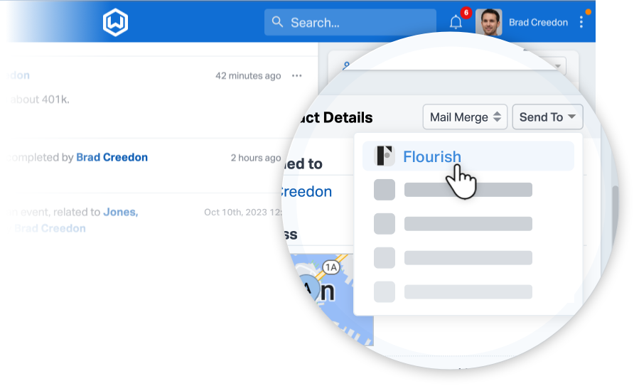 Sending contact record details from Wealthbox to Flourish.