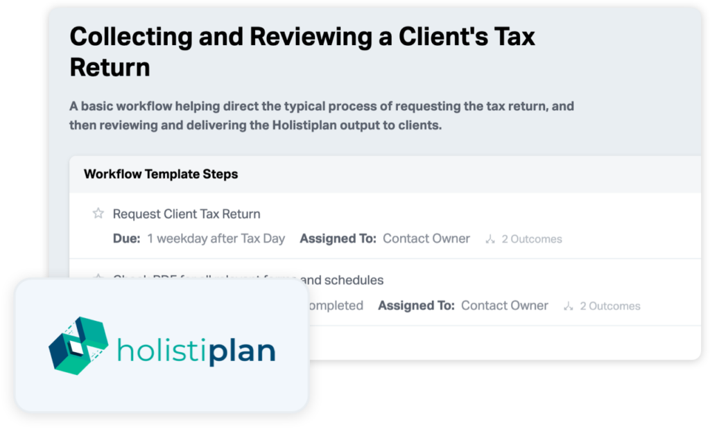 Holistiplan Workflow in Wealthbox